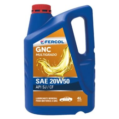ACEITE DE MOTOR MULTIGRADO GNC FERCOL 20W50 | 4 LITROS