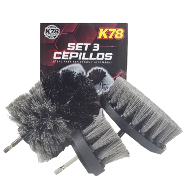 Set x3 cepillos limpia tapizados y alfombra para taladro